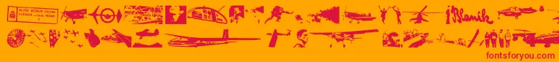 LetiskovyFlashtrace Font – Red Fonts on Orange Background