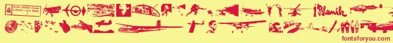LetiskovyFlashtrace Font – Red Fonts on Yellow Background