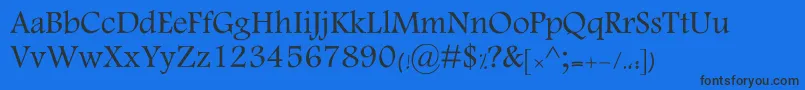 MotkenKKamran-fontti – mustat fontit sinisellä taustalla