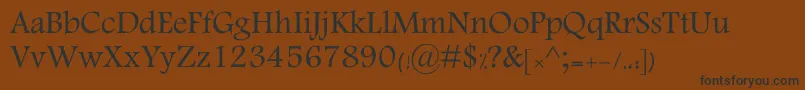 MotkenKKamran-Schriftart – Schwarze Schriften auf braunem Hintergrund
