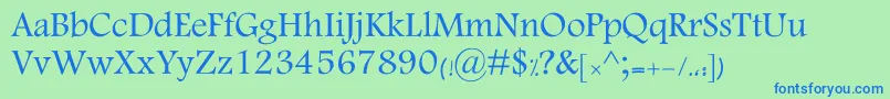 MotkenKKamran Font – Blue Fonts on Green Background