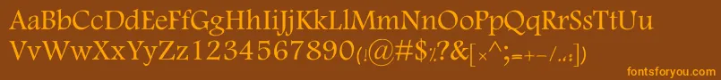 MotkenKKamran Font – Orange Fonts on Brown Background