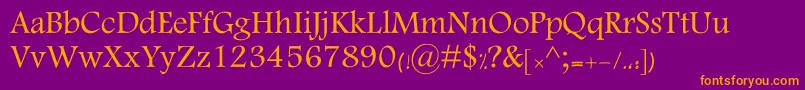Fonte MotkenKKamran – fontes laranjas em um fundo violeta