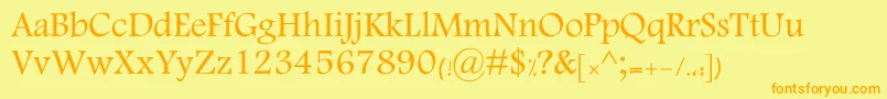 MotkenKKamran Font – Orange Fonts on Yellow Background