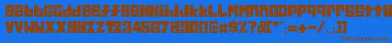 Chum Font – Brown Fonts on Blue Background