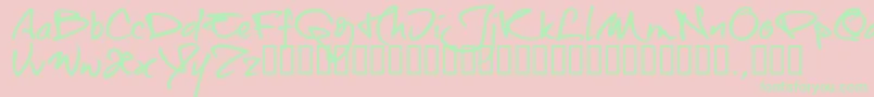 Otttrial Font – Green Fonts on Pink Background