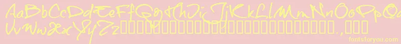 Otttrial Font – Yellow Fonts on Pink Background