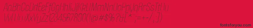 PoliticaLightItalic Font – Black Fonts on Red Background