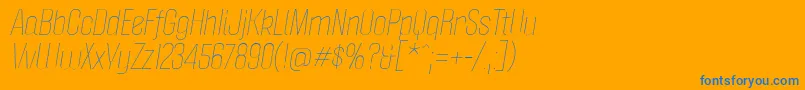 PoliticaLightItalic-Schriftart – Blaue Schriften auf orangefarbenem Hintergrund