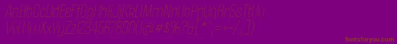 PoliticaLightItalic-Schriftart – Braune Schriften auf violettem Hintergrund