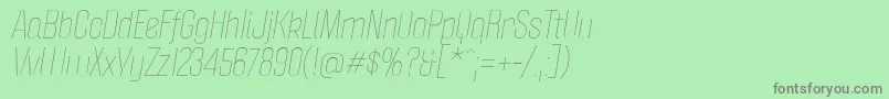 フォントPoliticaLightItalic – 緑の背景に灰色の文字