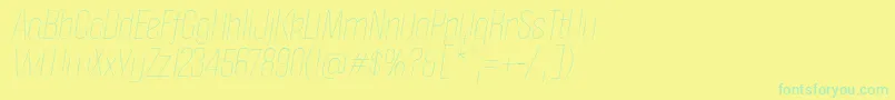 PoliticaLightItalic Font – Green Fonts on Yellow Background