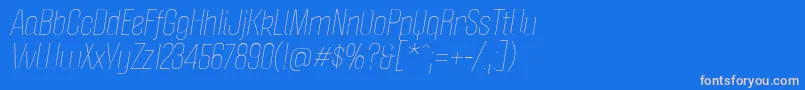 フォントPoliticaLightItalic – ピンクの文字、青い背景