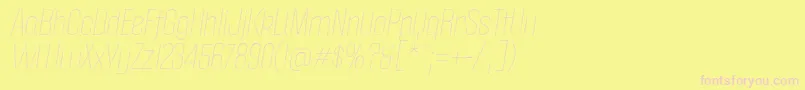 PoliticaLightItalic Font – Pink Fonts on Yellow Background