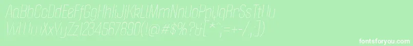 PoliticaLightItalic Font – White Fonts on Green Background