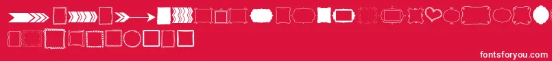 Kgflavorandframestwo-Schriftart – Weiße Schriften auf rotem Hintergrund