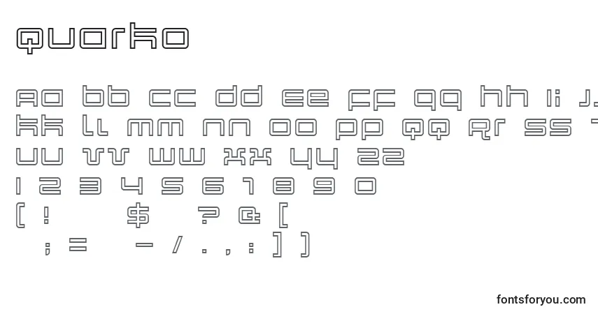 Fuente Quarko - alfabeto, números, caracteres especiales