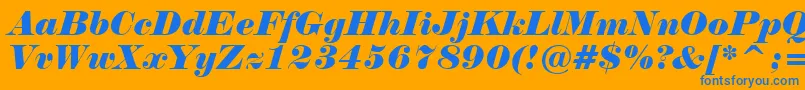 NormandeItalicBt Font – Blue Fonts on Orange Background