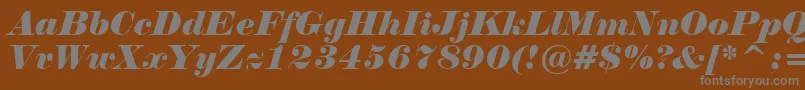 Weitere Informationen zur NormandeItalicBt-Schriftart NormandeItalicBt-Schriftart – Graue Schriften auf braunem Hintergrund