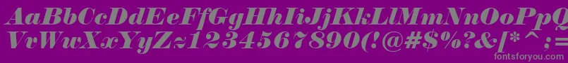 NormandeItalicBt-Schriftart – Graue Schriften auf violettem Hintergrund