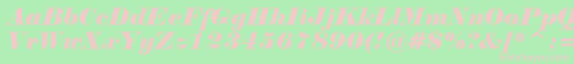 NormandeItalicBt Font – Pink Fonts on Green Background