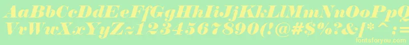 NormandeItalicBt Font – Yellow Fonts on Green Background