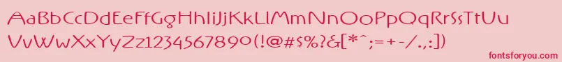 フォントRxoz – ピンクの背景に赤い文字