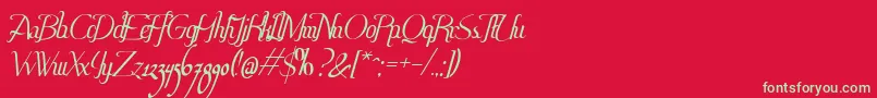 Hitalica Font – Green Fonts on Red Background