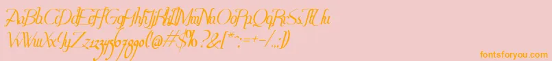 Hitalica-Schriftart – Orangefarbene Schriften auf rosa Hintergrund