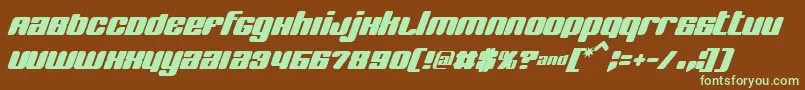 Bnjinx-fontti – vihreät fontit ruskealla taustalla