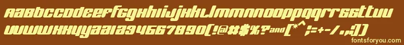 Bnjinx-fontti – keltaiset fontit ruskealla taustalla