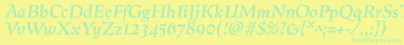 More about PreissigtextBolditalic Font PreissigtextBolditalic Font – Green Fonts on Yellow Background