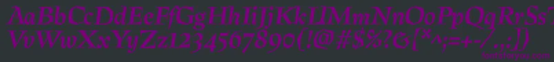 PreissigtextBolditalic Font – Purple Fonts on Black Background