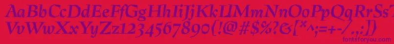 PreissigtextBolditalic Font – Purple Fonts on Red Background
