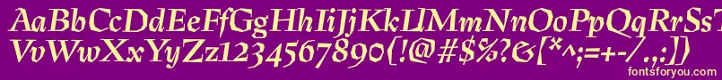 PreissigtextBolditalic Font – Yellow Fonts on Purple Background