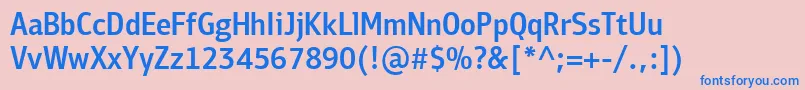 Шрифт PfbulletinsansproMedium – синие шрифты на розовом фоне