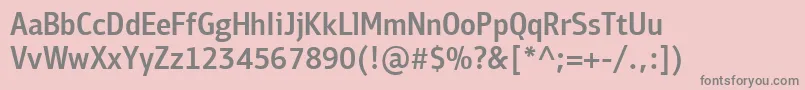 Czcionka PfbulletinsansproMedium – szare czcionki na różowym tle
