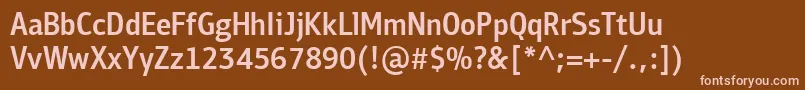 Шрифт PfbulletinsansproMedium – розовые шрифты на коричневом фоне