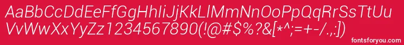fuente RobotoLightItalic – Fuentes Blancas Sobre Fondo Rojo