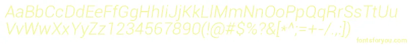Police RobotoLightItalic – polices jaunes