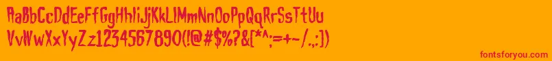 フォントHaunt – オレンジの背景に赤い文字