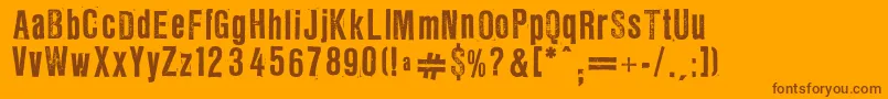 Llrug14 Font – Brown Fonts on Orange Background