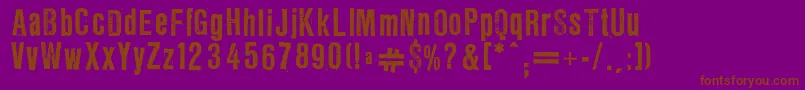 Fonte Llrug14 – fontes marrons em um fundo roxo
