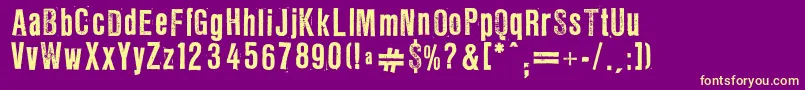 Llrug14 Font – Yellow Fonts on Purple Background