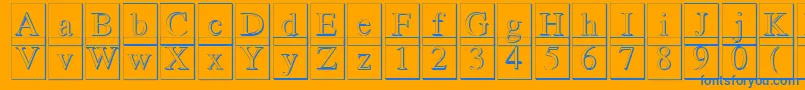 フォントRomand3DDb – オレンジの背景に青い文字