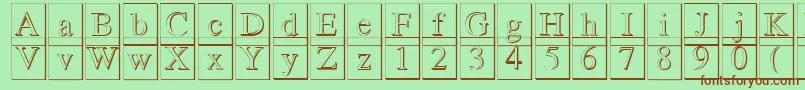 Шрифт Romand3DDb – коричневые шрифты на зелёном фоне