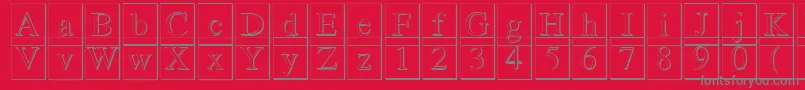 Romand3DDb-Schriftart – Graue Schriften auf rotem Hintergrund