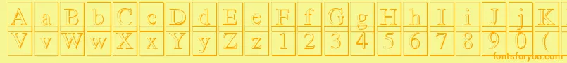 fuente Romand3DDb – Fuentes Naranjas Sobre Fondo Amarillo