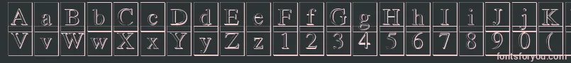Czcionka Romand3DDb – różowe czcionki na czarnym tle