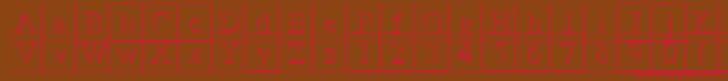 Romand3DDb Font – Red Fonts on Brown Background